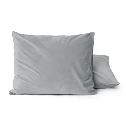 Kussenslopen*Beddenbriljant Velvet Kussensloop Fluweel Grijs (2 in 1)