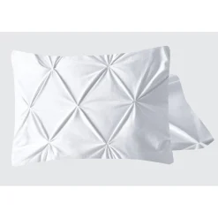 Kussenslopen*Beddenbriljant Velvet Pintuck Kussensloop Fluweel Wit (2 in 1)