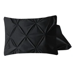 Kussenslopen*Beddenbriljant Velvet Pintuck Kussensloop Fluweel Zwart (2 in 1)