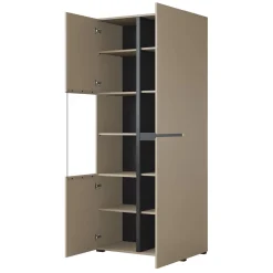 Vitrinekasten*Beddenbriljant Vitrinekast Crotone - 2-deurs - Taupe